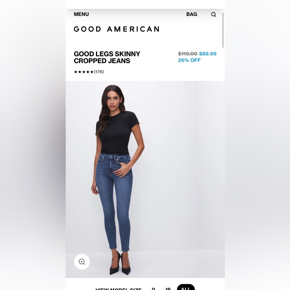 Good American Good Legs Skinny Cropped Jeans